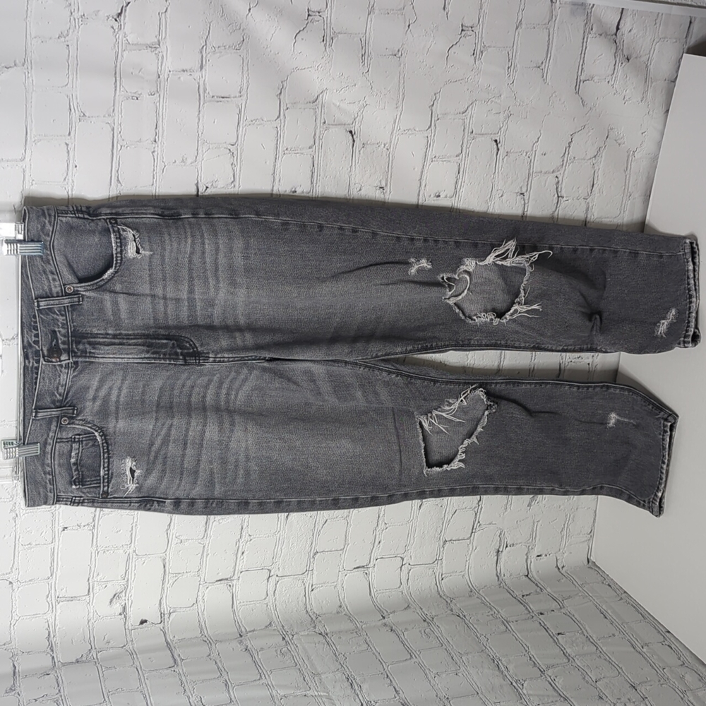 American eagle highest rise distressed mom jeans